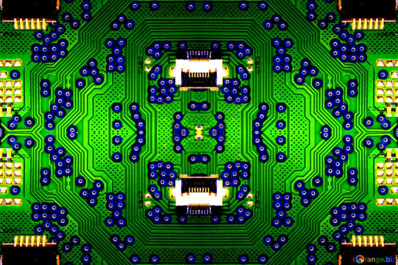 Green  motherboard computer chip pattern №51569