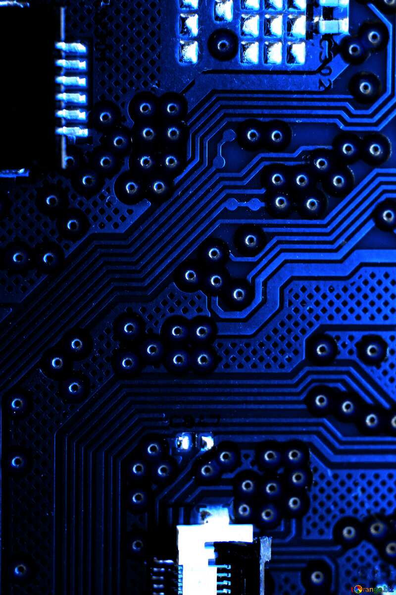 Dark blue  motherboard computer chip №51569