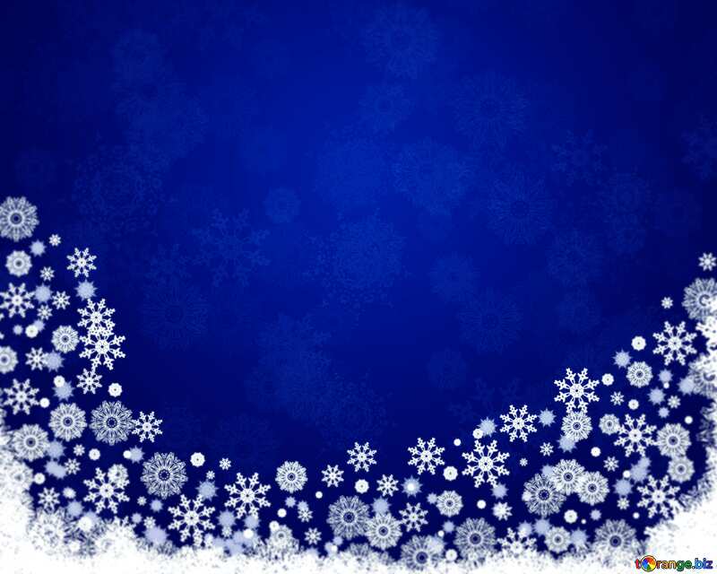 Blue Christmas snowy background №40658