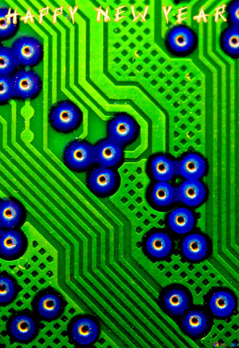 Green computer chip template №51569