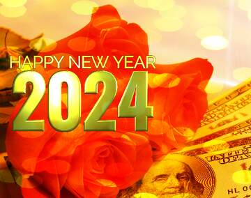 FX №208745 Roses  and  dollars. happy new year 2024