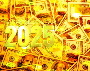 FX №208216 Dollars Christmas bokeh background happy new year 2025