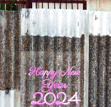 FX №208248 happy new year 2024 on  Fence
