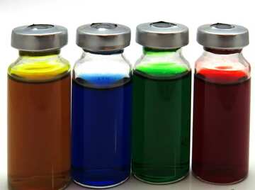 FX №208125 Colored drugs glass bottles