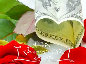 FX №208348 Dollar flower  rose heart happy valentines day