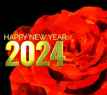 FX №208096 Rose flower on black background bokeh Christmas happy new year 2023