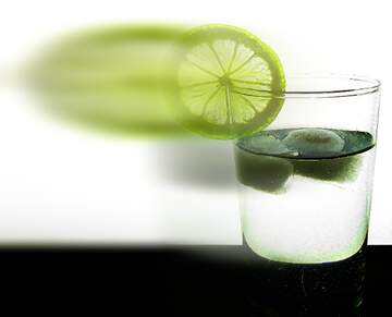 FX №208227 Lemon water, glass, ice blur right side