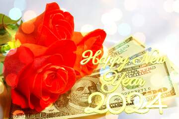 FX №208750 Roses  and  dollars. Christmas 2024