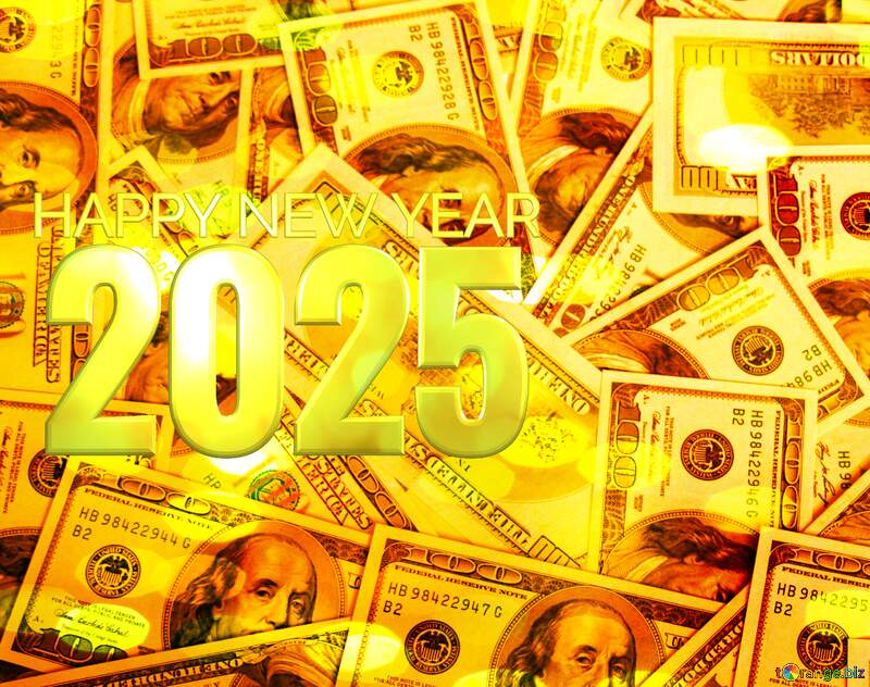 Dollars Christmas bokeh background happy new year 2025 №1506