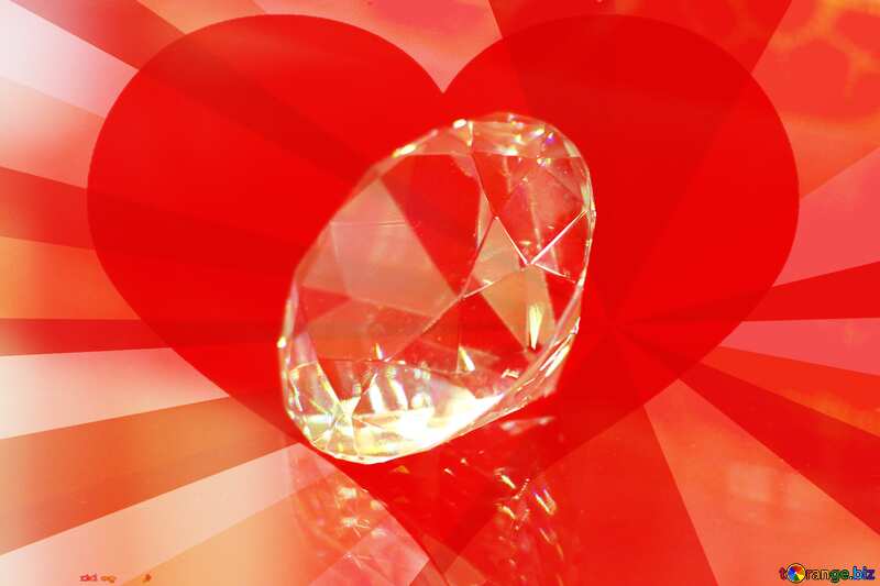 diamond rays red heart №52795