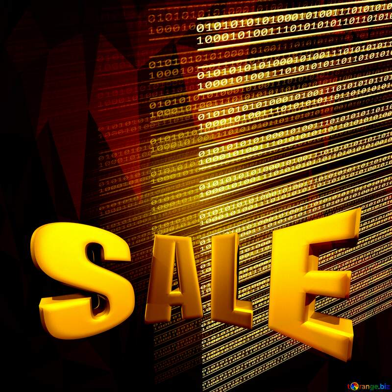 Digital computer internet media background Gold sale discount banner №49673