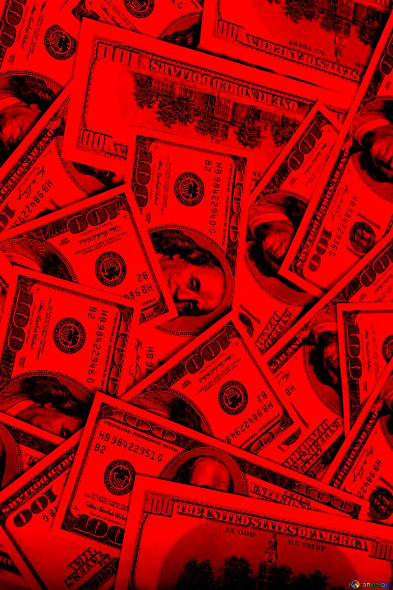 Dollars red background №1507