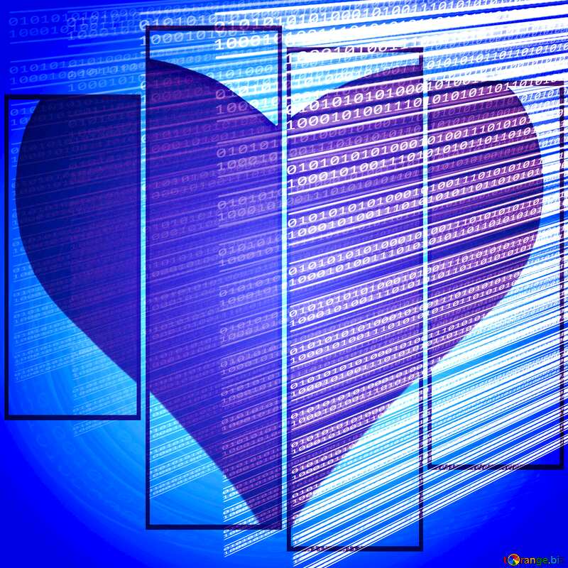 Digital computer internet media background Love heart №49673