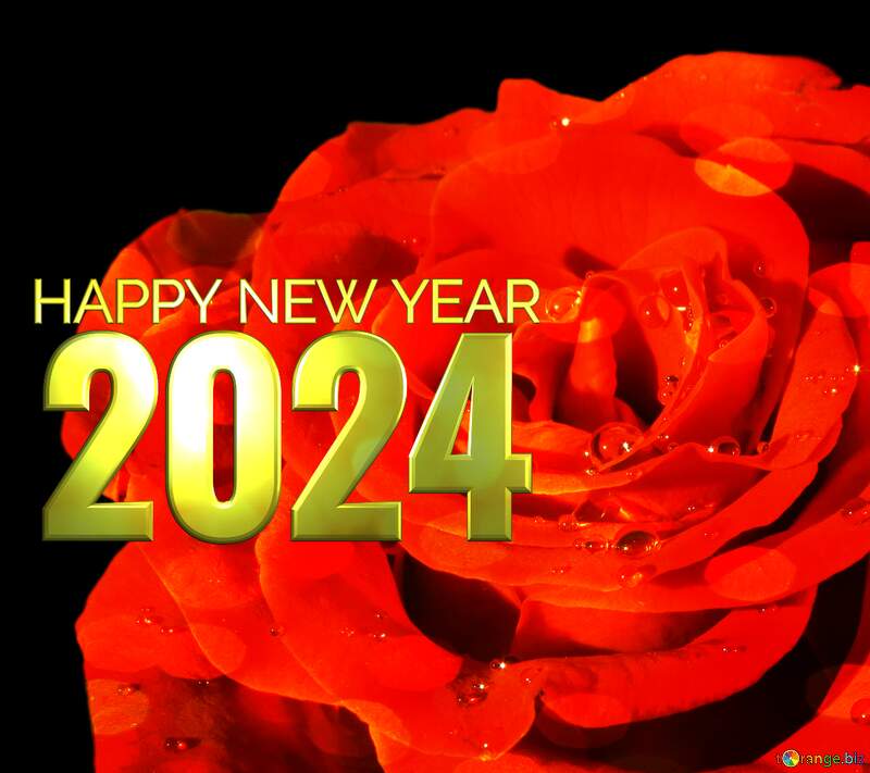 Rose flower on black background bokeh Christmas happy new year 2023 №17094