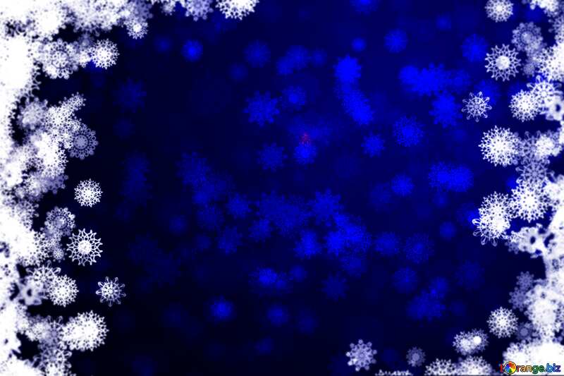 Blue Christmas background blur frame №40708