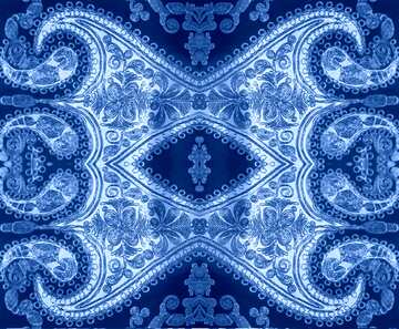 FX №209572 blue old  pattern on fabric