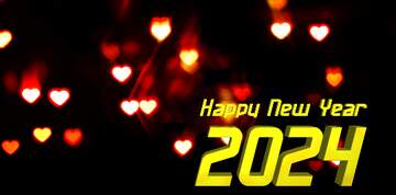 FX №209699 A dark background with hearts 2024 happy new year