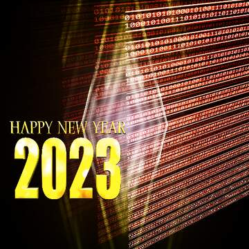 FX №209719 Digital computer background happy new year 2023