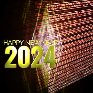 FX №209719 Digital computer background happy new year 2024