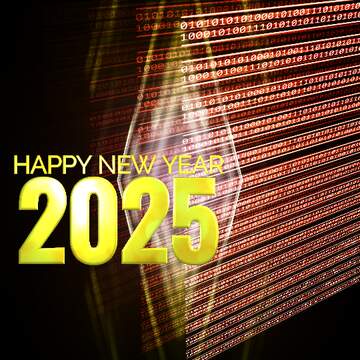 FX №209719 Digital computer background happy new year 2025