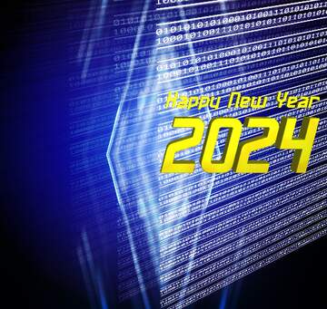 FX №209713 Digital computer background dark hard blue  happy new year 2024