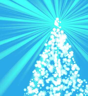 FX №209591 Christmas tree snowflakes sunlight rays blue