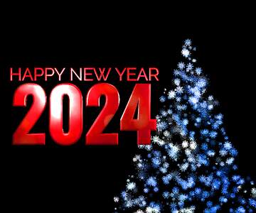FX №209586 Clipart Christmas tree from snowflakes happy new year 2024