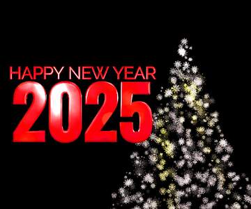 FX №209586 Clipart Christmas tree from snowflakes happy new year 2025