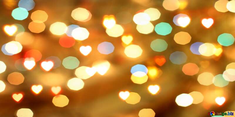 A bokeh lights background with big hearts №37850