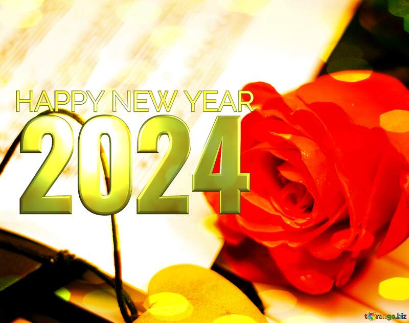 love  happy new year 2024 Christmas bokeh background №7200