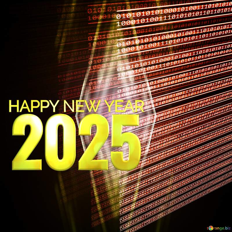 Digital computer background happy new year 2025 №49673