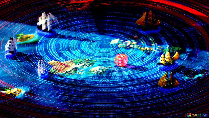 Children`s board game Sea Battle Futuristic digital background №48363