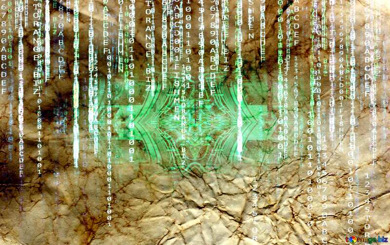 Digital matrix style crumpled paper background №16030
