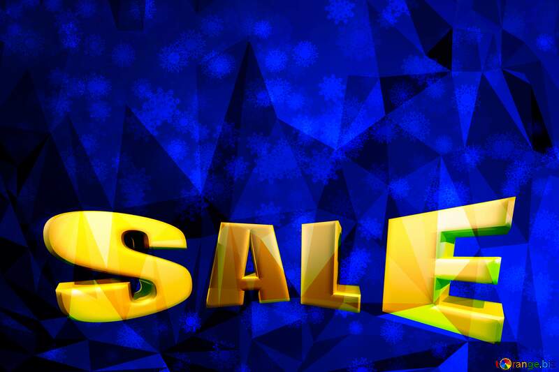 Blue Snowflake Sales discount polygon background №40700