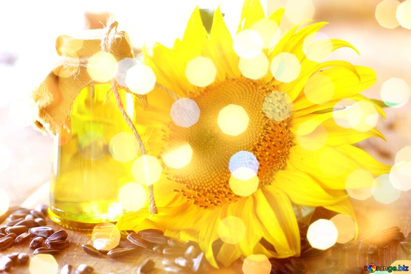 sunflower oil background bokeh glitter №32723
