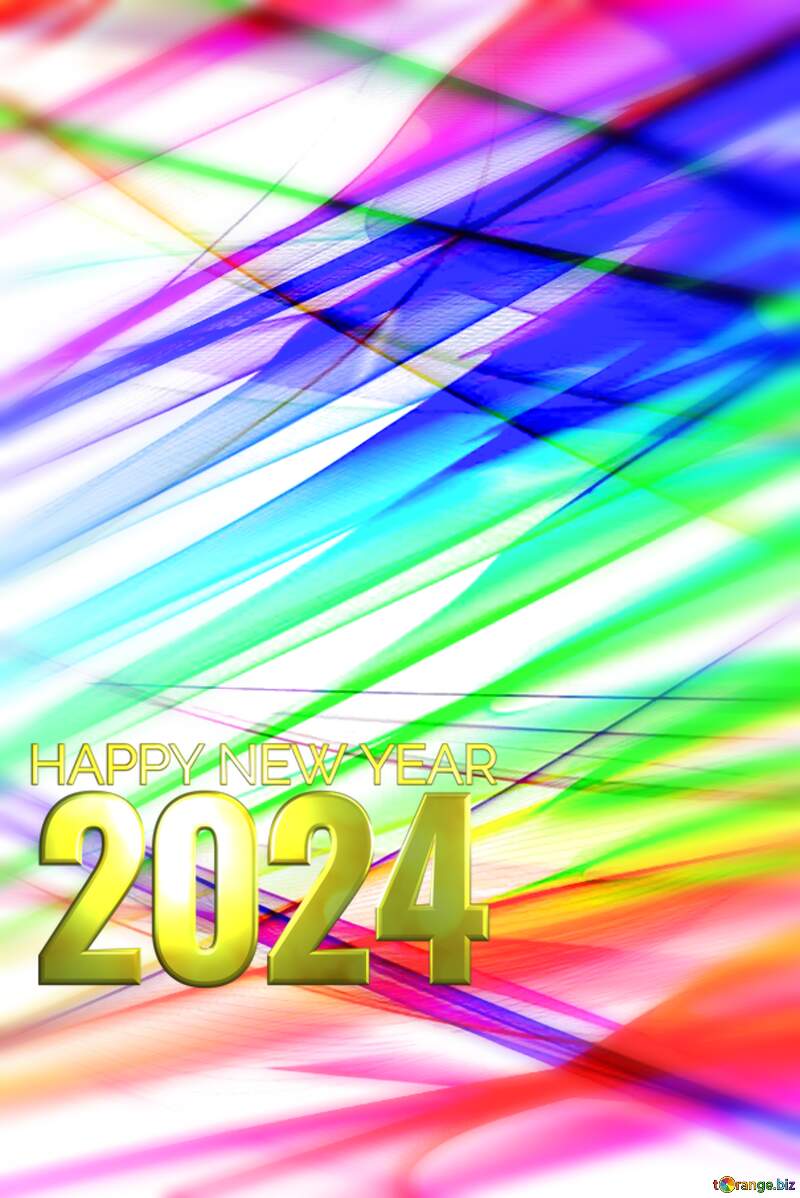 Fractal  happy new year 2024 background №40596