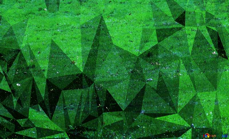 Green lawn polygonal background №558