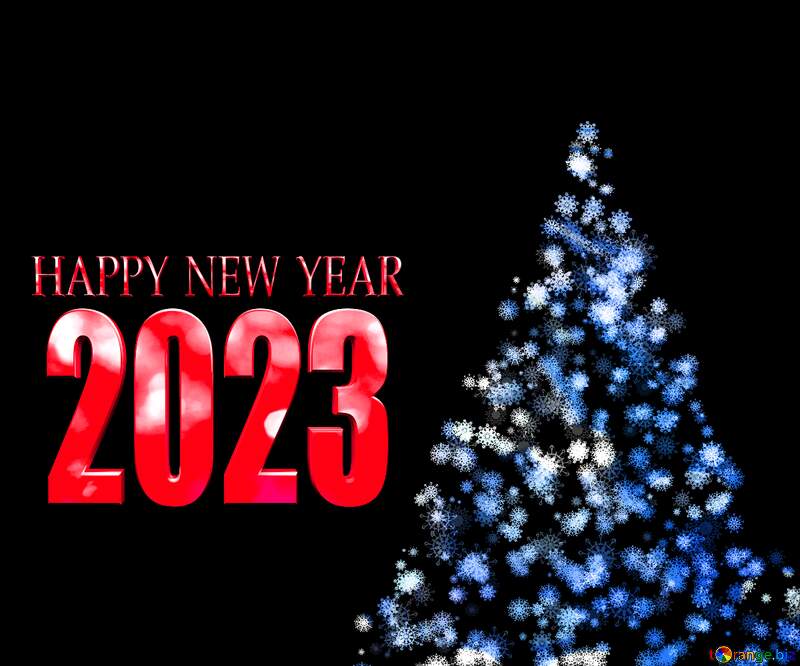 Clipart Christmas tree from snowflakes happy new year 2023 №40850