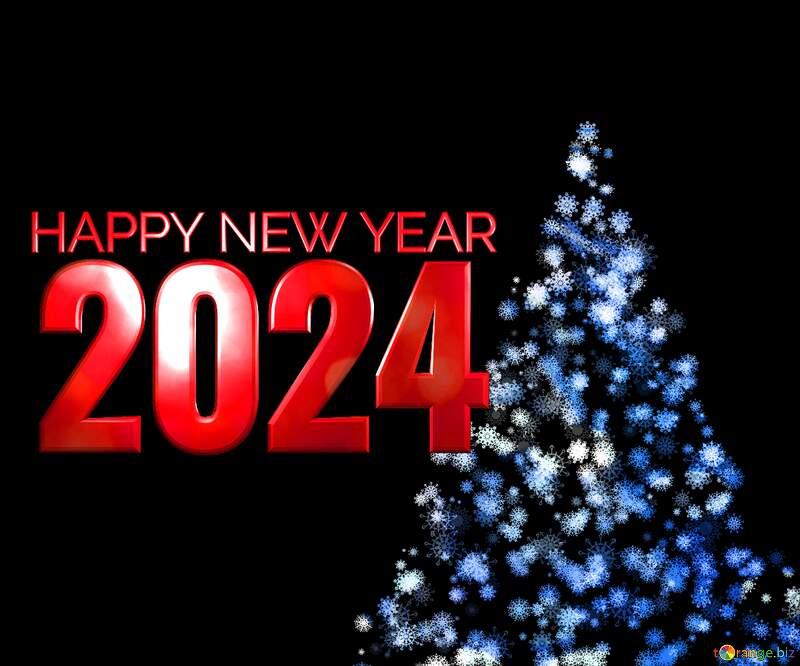 Clipart Christmas tree from snowflakes happy new year 2024 №40850