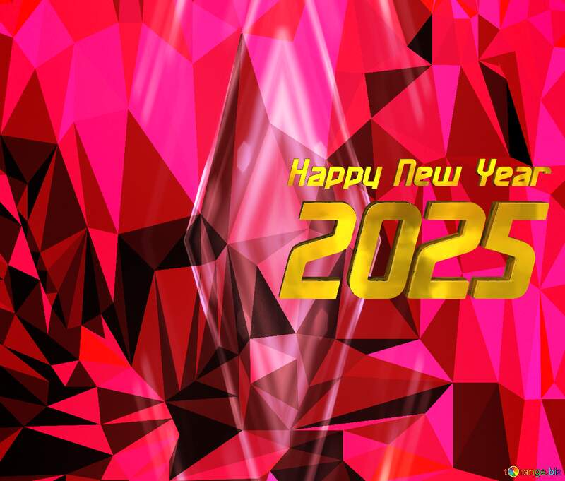 Polygon background happy new year 2025 №51583