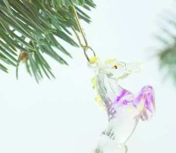 FX №21413 Image for profile picture Glass  horse . Christmas  decoration..