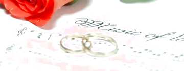 FX №21484 maried card rose rings music note