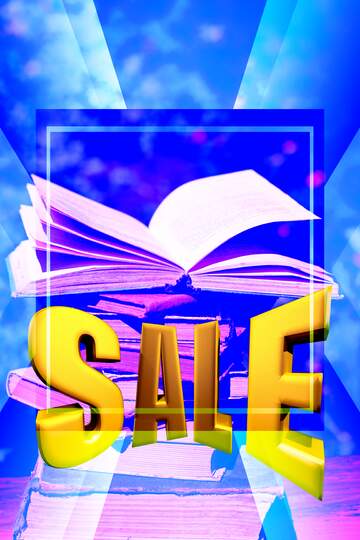 FX №210301 Sales discount promotion books selling poster template
