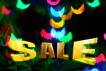 FX №210002 Bat bokeh lights  halloween Sales discount promotion Background