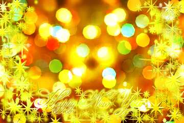FX №210501 Frame gold Happy New Year stars 3d