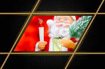 FX №210647 Santa Claus Carbon Card Christmas Dark Glow Gold Background