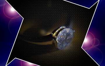 FX №210920 Gold diamond ring Blue carbon hi-tech template