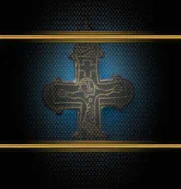 FX №210695 Vintage crucifix carbon gold frame