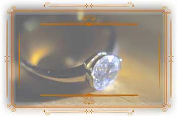 FX №210918 Gold diamond ring Vintage frame retro clipart