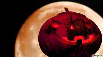FX №210103 Halloween pumpkin night sky moon heart template